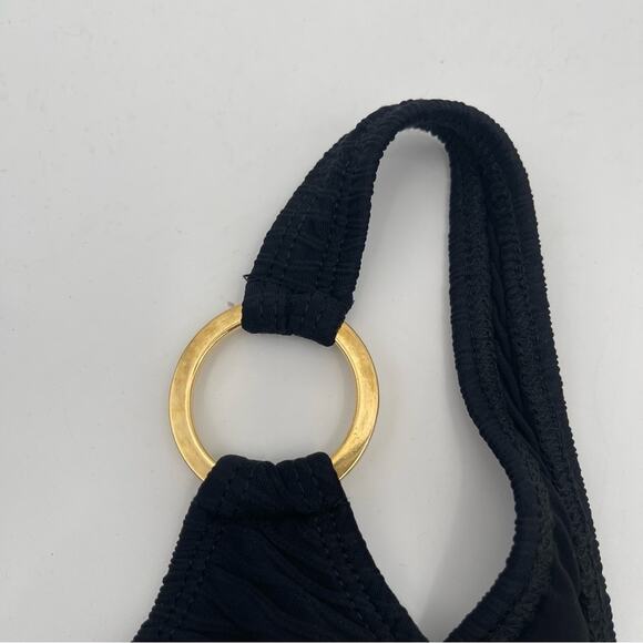 SHOSHANNA Swimsuit One Piece One Shoulder Black Tide Jacquard Textured NWT SZ 6 - Picture 10 of 14